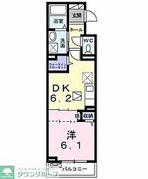 エスポワール 2階1DKの間取り