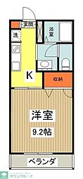 サンミッシェル 2階1Kの間取り