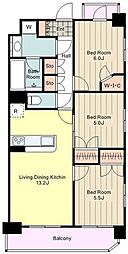 プレシス八王子 2階3LDKの間取り