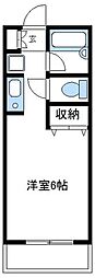 ジュネスＡＯＫＩ 2階ワンルームの間取り