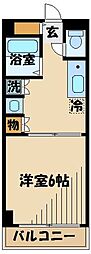 クライムラビーン 3階1Kの間取り