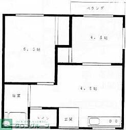 ファミーユ吉原 2階2Kの間取り