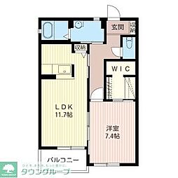 プランドール 1階1LDKの間取り