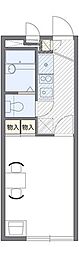 レオパレスわかば 1Kの間取図画像