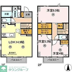 メゾンショコラ 2階3LDKの間取り