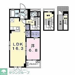 ル　トレフル 3階1LDKの間取り