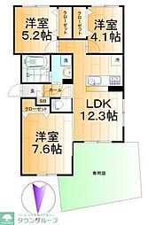 トレ・アルコバレーノ中央 1階3LDKの間取り