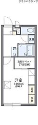 レオパレスペイサージュ 2階1Kの間取り