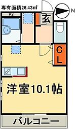 京成千葉線 京成幕張本郷駅 徒歩12分の賃貸マンション 2階1Kの間取り