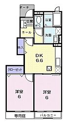 ジャックパレスA 2DKの間取図画像