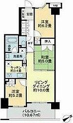 JR総武線 幕張駅 徒歩15分の賃貸マンション 6階3LDKの間取り