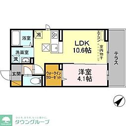 リコルド 1階1LDKの間取り