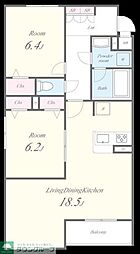 GREEN GABLES FAMIRIA B 2階2LDKの間取り