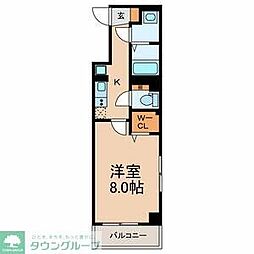 PETALS新宿 7階1Kの間取り