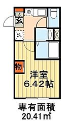 ＢＲＩＸ葛城（ブリックス葛城） 2階1Kの間取り