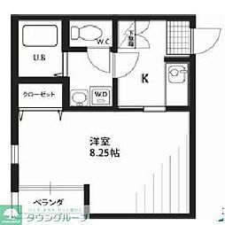 プレアデス 2階1Kの間取り