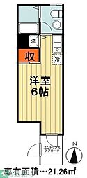 ＲＩＧＡＴＯ−Ｆ 2階ワンルームの間取り