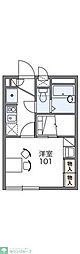 レオパレスかすみ草 1階1Kの間取り