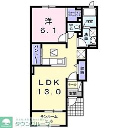 エテルノ 1階1LDKの間取り
