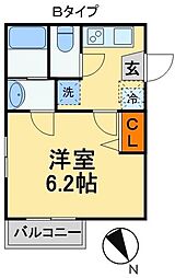 JR総武線 津田沼駅 徒歩5分の賃貸アパート 1階1Kの間取り