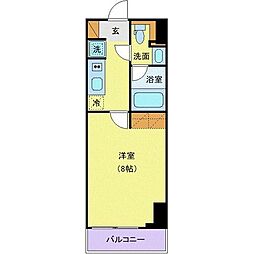 プライムメゾン千葉新町（リブ） 8階1Kの間取り