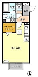 マリーパレスＡ 1階ワンルームの間取り