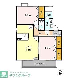 ヴィクトワール　B 2階2LDKの間取り