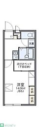 レオパレスキタパレス 2階1Kの間取り