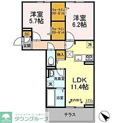 AALII（アアリイ）　I 1階2LDKの間取り