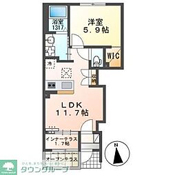 Ｒａｐｓ（ラプス） 1階1LDKの間取り