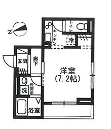ルーチェ 1階1Kの間取り