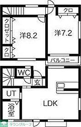 リープアベニュー 1階2LDKの間取り