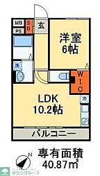 レジデンス・デュオ 1階1LDKの間取り