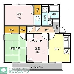 第三スカイマンション 2階3DKの間取り