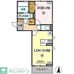 タイムズ・スクエアＶ　Two 2階1LDKの間取り