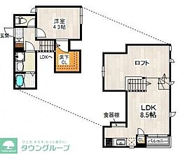 ＣＢ千葉ルティア 2階1LDKの間取り