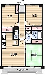 ファインビュー千葉 1階3LDKの間取り