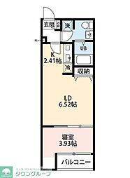 VAU house青葉の森 2階1LDKの間取り
