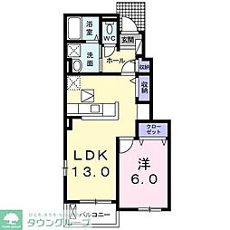 ヴィーナス　ホープ　V 1階1LDKの間取り