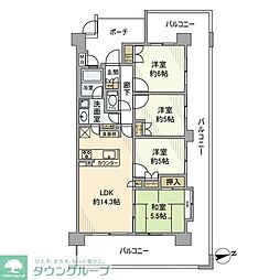 サンクレイドルおゆみ野中央 2階4LDKの間取り