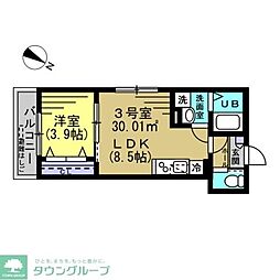 アリアトール 1階1LDKの間取り