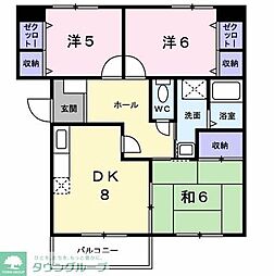 ボナール山の手パートII 1階3DKの間取り