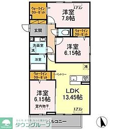 Ｌ.シャルル 1階3LDKの間取り