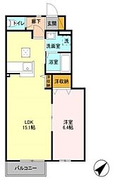 インレット 1階1LDKの間取り