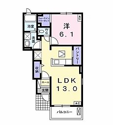 ウィスティリア1 1LDKの間取図画像