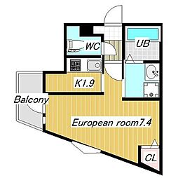 Ours Lavande 1Kの間取図画像