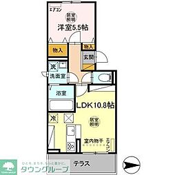 D-room穴川2丁目 1階1LDKの間取り
