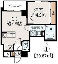 CONNECT PARK HILLS千葉中央 1DKの間取図画像