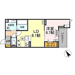 Cradle 1LDKの間取図画像