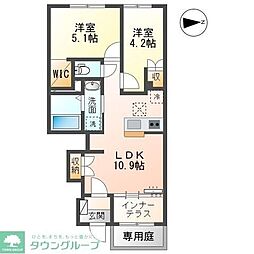 メゾン エメ 2LDKの間取図画像